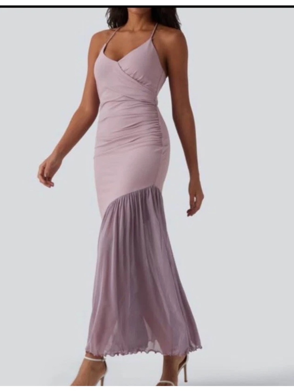 HALARA Dusty Lilac Spaghetti-Strap Mermaid Maxi Dress